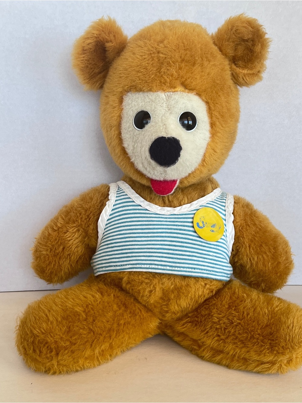1975 Teddy Bear Vintage Sunny Crocker National Bank Plush Stuffed Animal 15"
